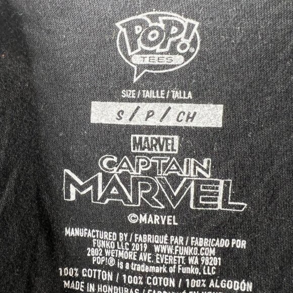Funko Captain Marvel Shirt Womens Small Black Fitted Tee - Picture 3 of 7